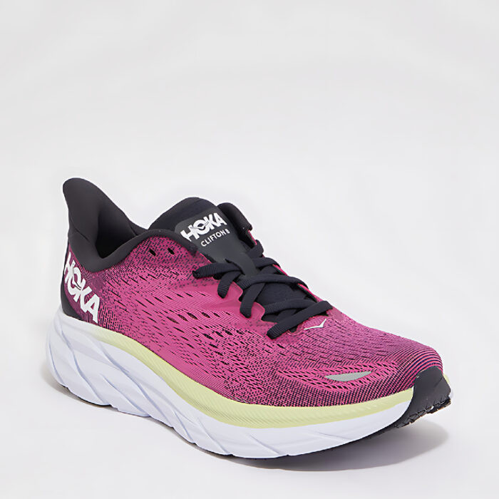 Women's Clifton 8 Running Shoes Blue Graphite, Ibis Rose