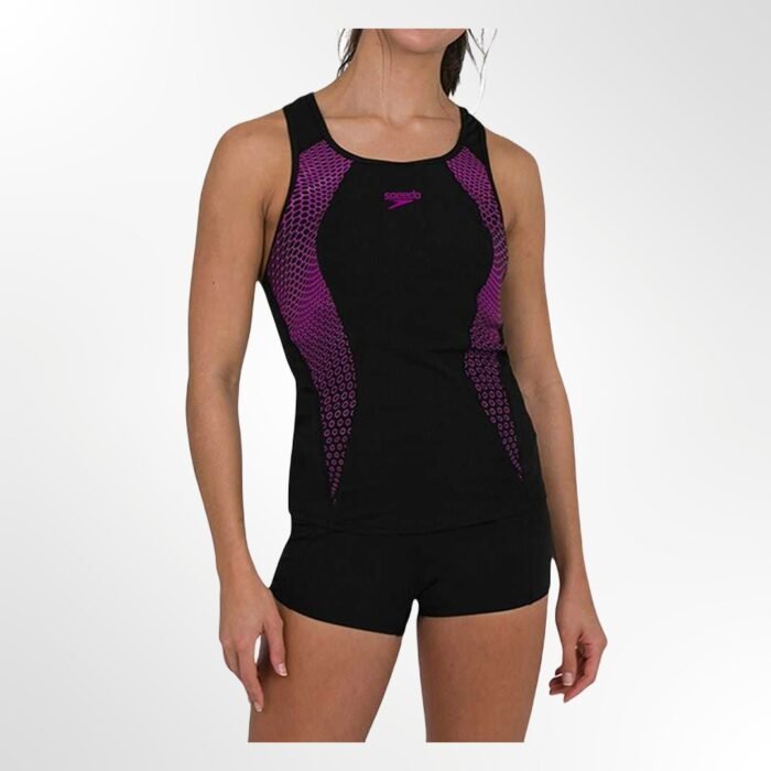 RACERBACK TANKINI PT AF BLACK/PURPLE